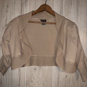 Dots Ivory Cream Color Crop Sweater